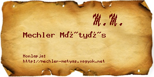 Mechler Mátyás névjegykártya