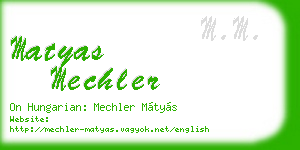 matyas mechler business card